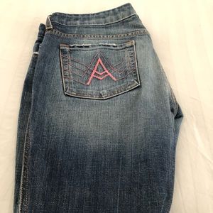 7FAMK Distressed Pink A Pocket Jeans